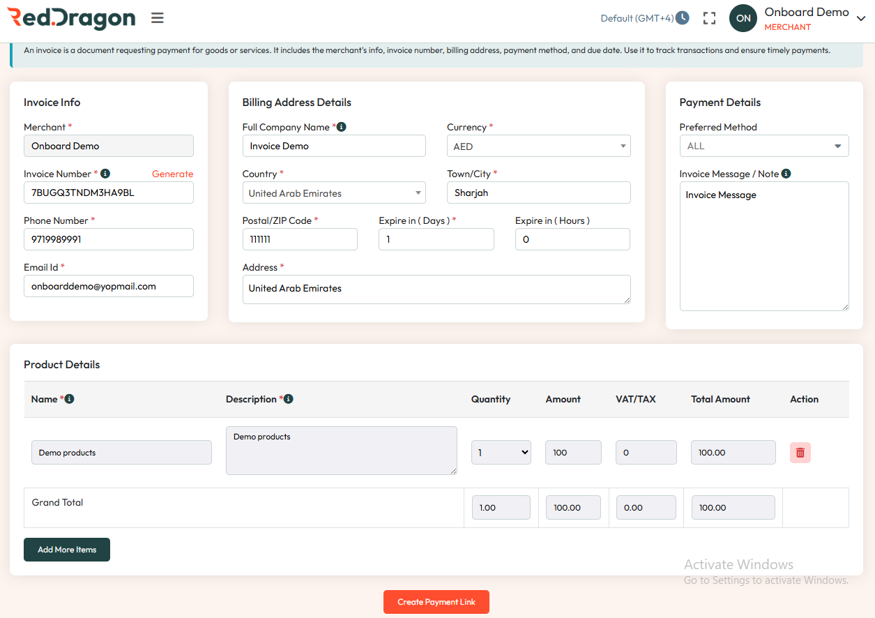 Generate Payment Link