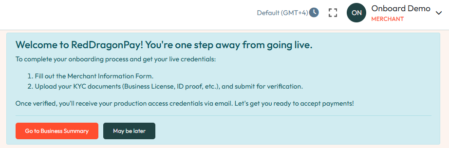 Business summary popup