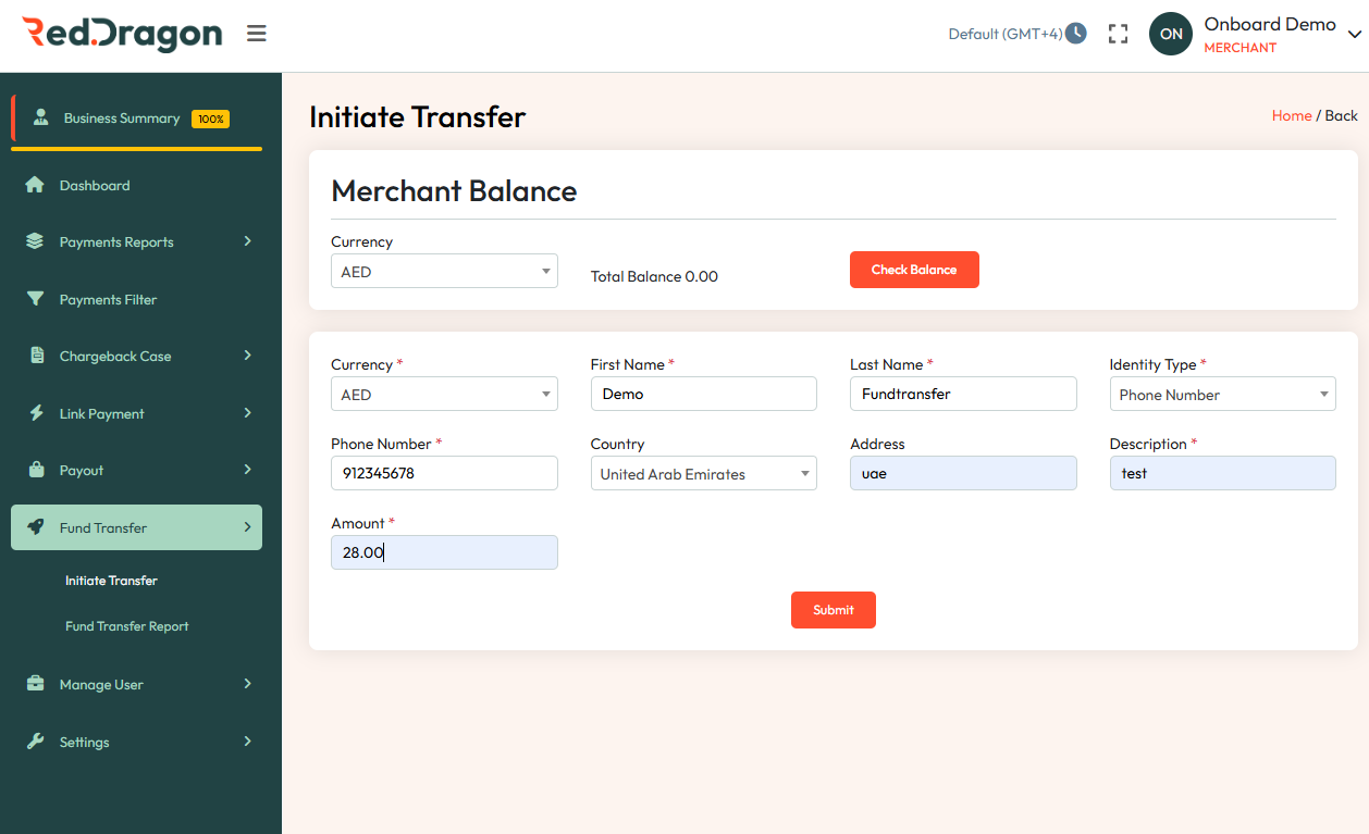 Initiate Fund Transfer