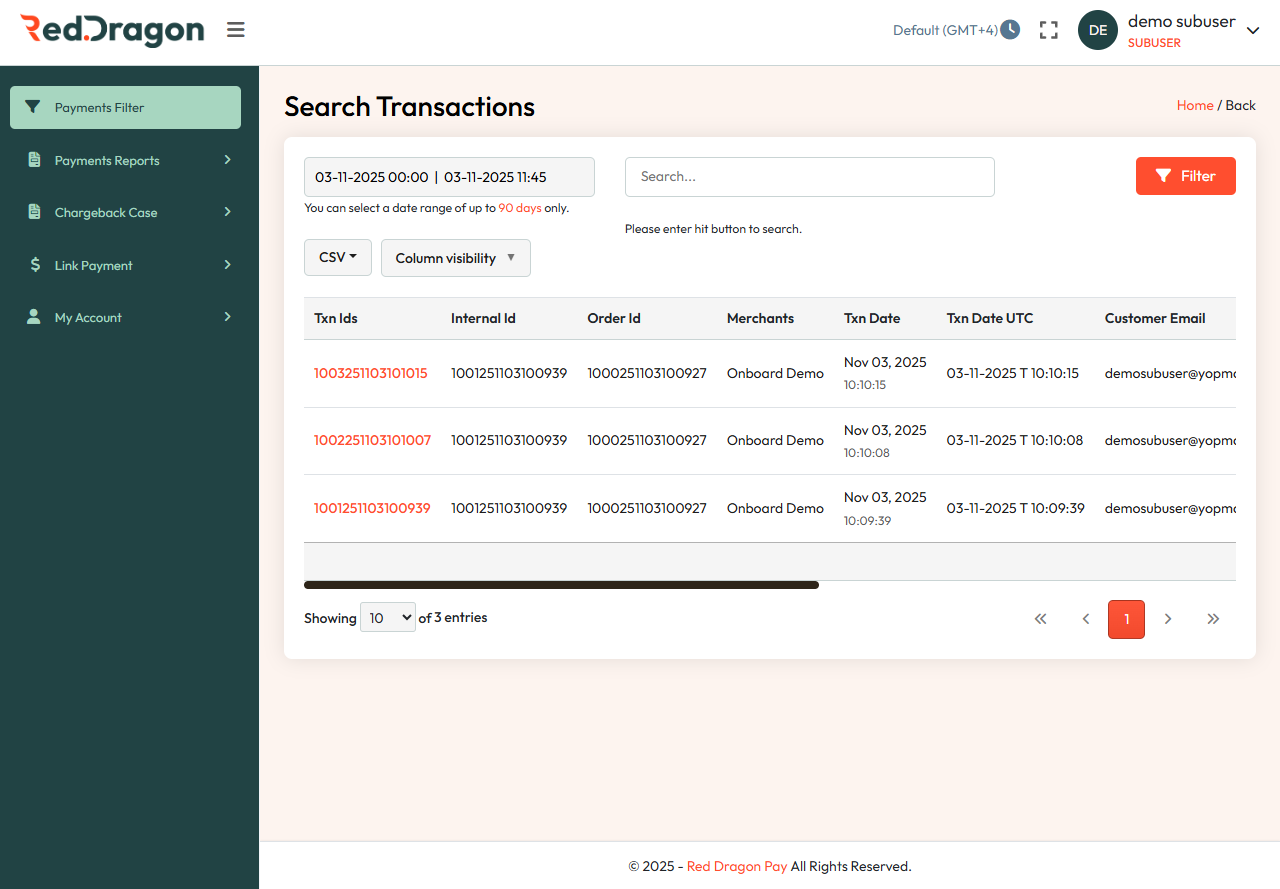 Captured Transactions